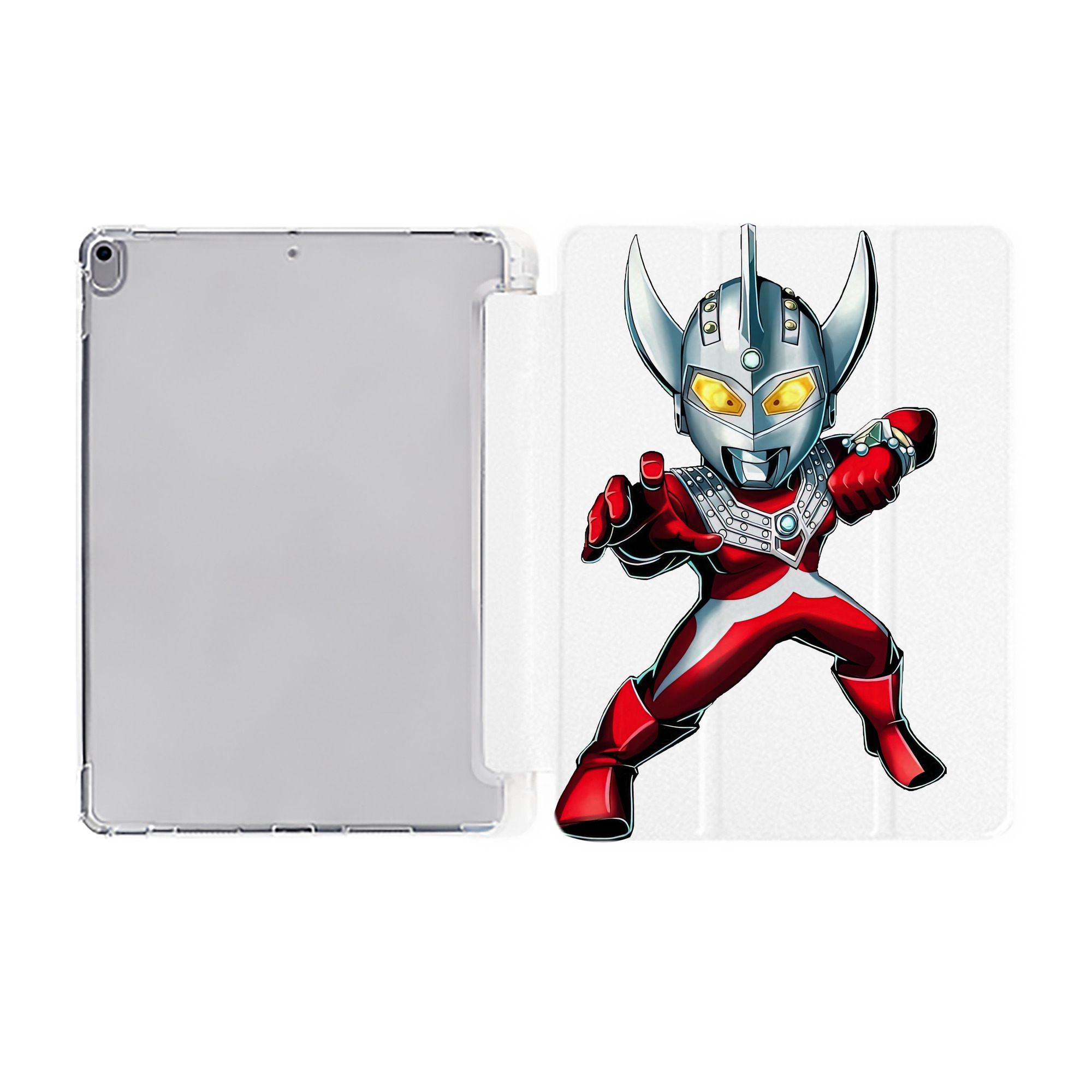 （画像用） ウルトラマン Ultraman IPad ケース ペン収納付き 三つ折りスタンド PUレザー×シリコン 対応機種9.5/10.5/10.9インチ